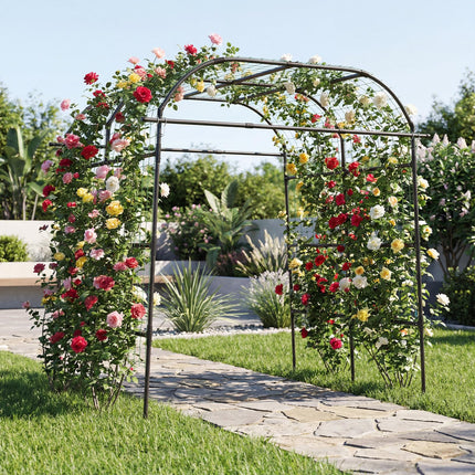 Dreamade Metal Garden Arch Trellis for Climbing Plants Outdoor