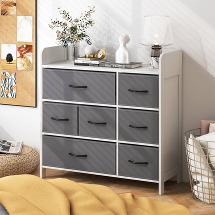 Dreamade Storage Cabinet with 7 Drawers & Open Shelf, Chest of Drawers, Console Table