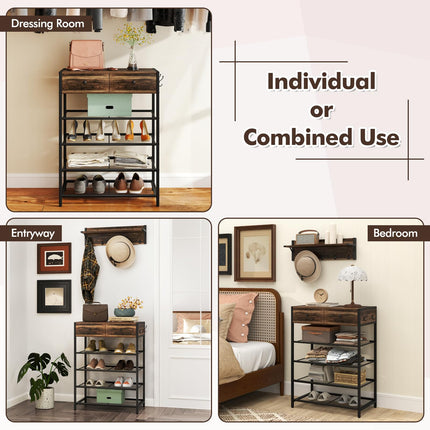 Dreamade Coat Rack Shoe Stand Set