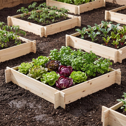 Dreamade 40" x 40" Square Fir Wood Planter Box with Open-Ended Base for Vegetables Flowers Herbs