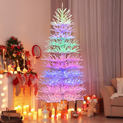 Dreamade 7ft Pre-Lit Artificial Christmas Tree with 923 Multicolored LED RGB Lights