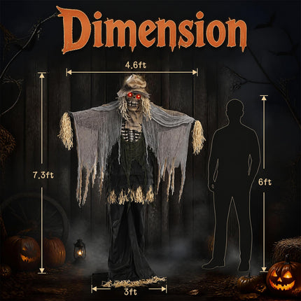 DREAMADE 7.3 FT Animated Halloween Scarecrow