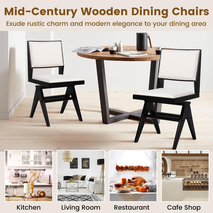 Dreamade Swivel Dining Chairs Set of 2/4, Faux Sherpa Kitchen Chairs w/Rubber Wood Frame