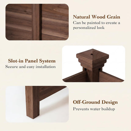 Dreamade Wooden Privacy Fence with Stakes 47" W x 45.5" H