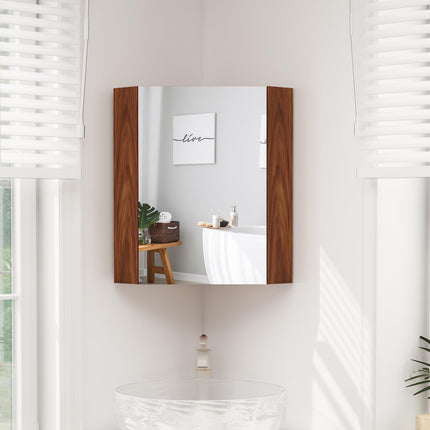 Dreamade Corner Medicine Cabinet, 23.5” Over The Toilet Storage Cabinet with Mirror Door, Adjustable Shelf