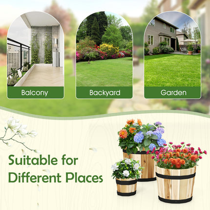 Dreamade Outdoor Acacia Wood Raised Garden Bed for Flower Vegetable Fruit