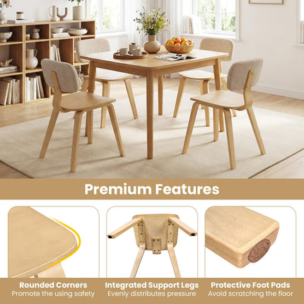 Dreamade Dining Chairs Set of 4/2 Teddy Velvet Padded Backrest & Ergonomic Seat
