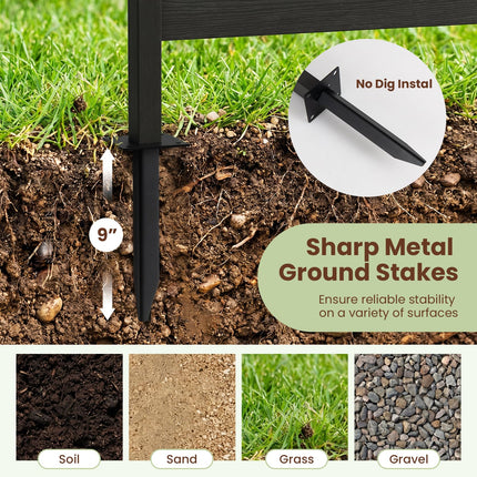 Dreamade 37" W x 61" H Outdoor Privacy Fence Screen with Ground Stakes & Base Feet (1/2)
