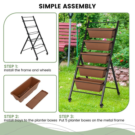 Dreamade Vertical Planter Raised Bed on Wheels