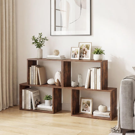 Dreamade Geometric Bookcase Side Table with Open Storage
