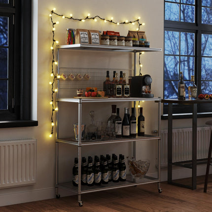 Dreamade 4-Tier Microwave Stand, Microwave Cart with Adjustable Shelves