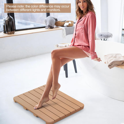 Dreamade Waterproof Bath Mat, Shower Mat for Bathroom Inside, Outdoor HIPS Floor Mat with Non Foot Pads