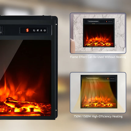 Dreamade Recessed and Wall-Mounted Electric Fireplace - Electric Stove Heater