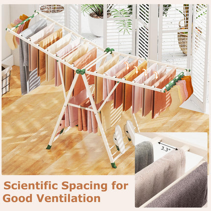 Dreamade 72.5 Inches Clothes Drying Rack with Height Adjustable Wings