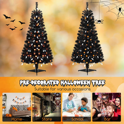 Dreamade 4.5 FT Pre-Lit Halloween Tree with 6 Lighting Modes with Spooky Music Sync