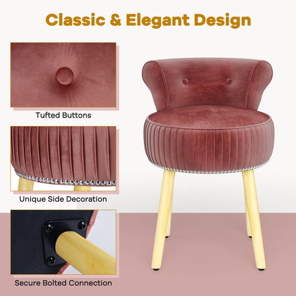 HARMAID Velvet Vanity Chair for Bedroom
