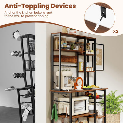 Dreamade 6-Tier Large Bakers Rack with Power Outlet