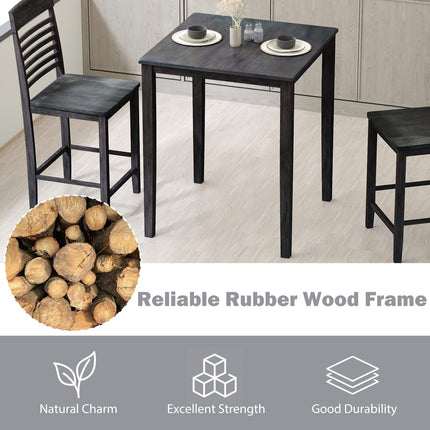 Dreamade Square Dining Table with Solid Wood Frame