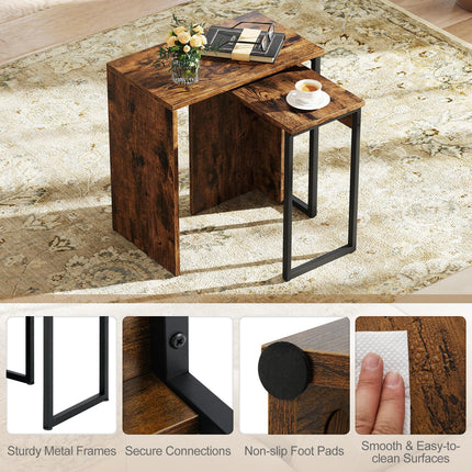 Dreamade Nesting Coffee Table Set of 2 for Living Room