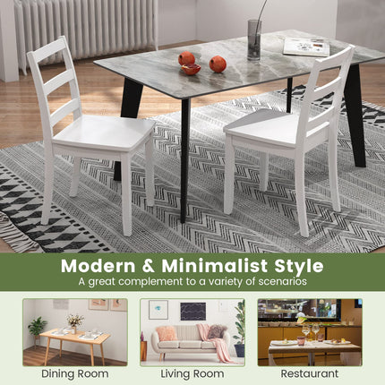 Wood Dining Chairs, White - Dreamade