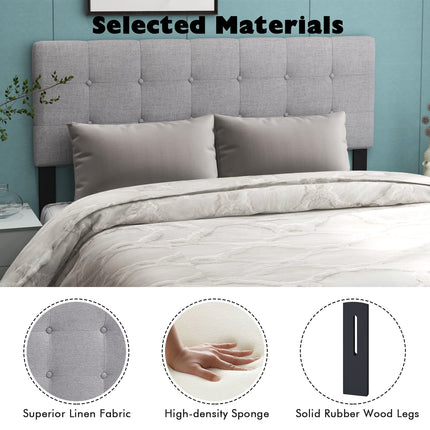 Dreamade Linen Upholstered Headboard, Adjustable Width Button Tufted Headboard