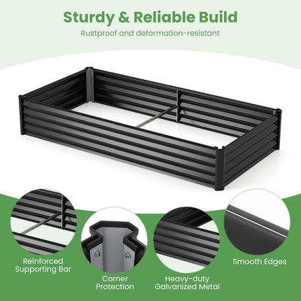 Dreamade 6x3x1 FT Galvanized Raised Garden Bed with Greenhouse Cover