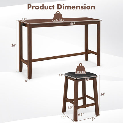 Dreamade Dining Table Set, Kitchen Table Set, 4-Piece Counter Height Dining Set with 3 Upholstered Stools
