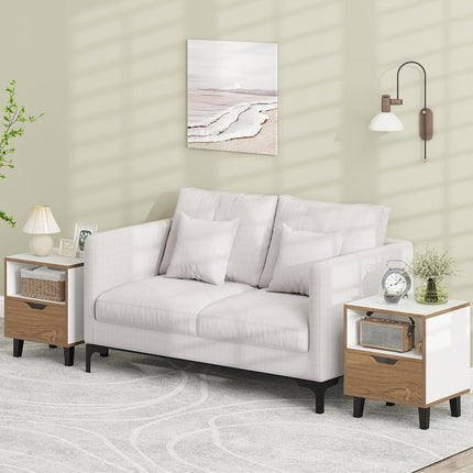 Dreamade Mid Century Modern Nightstand with Metal Legs