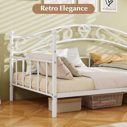 Dreamade Modern Sofa Day Bed with Stylish Headboard & 12 Metal Slats Support