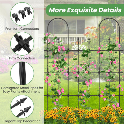 Dreamade Outdoor Garden Trellis for for Climbing Plants, 73” Tall Trellis w/Rustproof PE Coated Metal Pipes