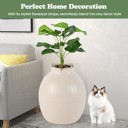 Dreamade Cat Litter Box Plant - Hidden Litter Box Furniture with Lights