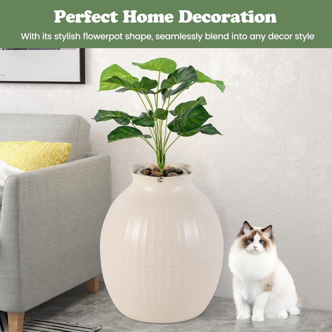 Dreamade Cat Litter Box Plant - Hidden Litter Box Furniture with Lights