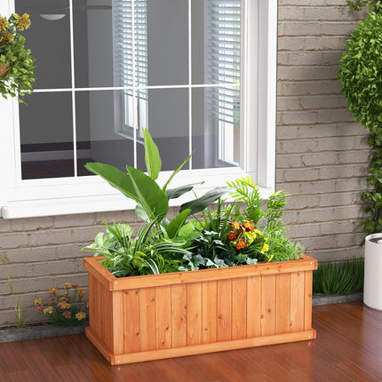 Dreamade Raised Garden Bed | 31”x14”x12” Wooden Planter Box with 4 Drainage Holes (1/2)
