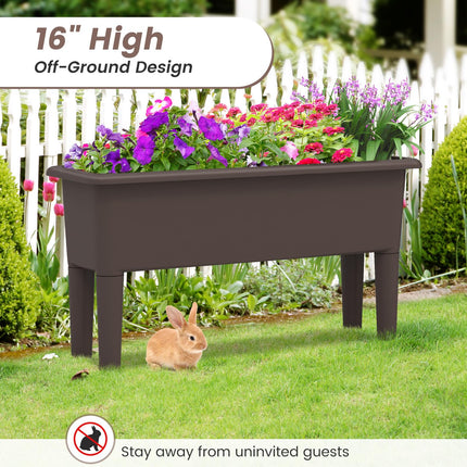 Dreamade Raised Garden Beds Outdoor Set of 2, Self-Watering Planter Box with Detachable Legs & Drainage Hole