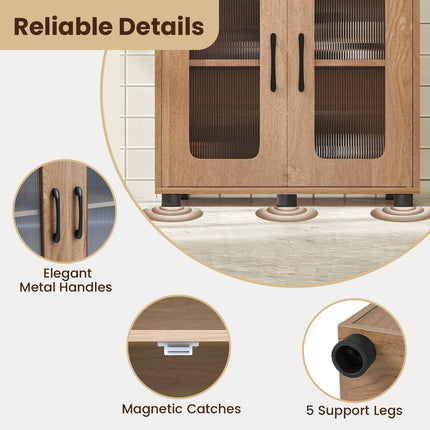 Dreamade Bathroom Storage Cabinet with 2 Doors & 3-Level Adjustable Shelf