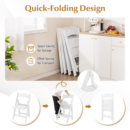 Dreamade Folding Chairs with Padded Seat, All-Weather Resin Frame