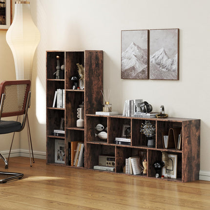 Dreamade Floor Standing Open Bookshelf w/Storage Shelves