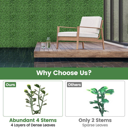 Dreamade 12PCS 20" x 20" Artificial Boxwood Panels Garden Privacy Fence Screen