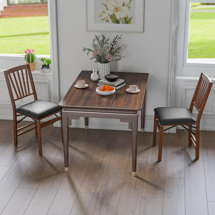 Dreamade Folding Dining Chairs Set | Foldable Wood Kitchen Chairs with Padded Seat (2/4)