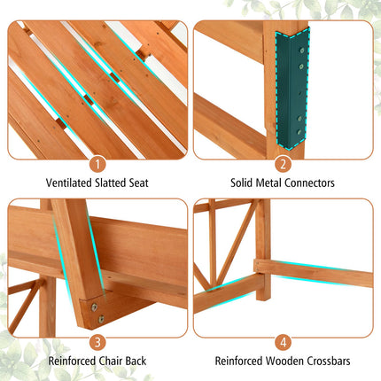 Dreamade Garden Arbor with Bench - Wooden Garden Arch Trellis for Climbing Plants Vines, 2-Person Outdoor Bench