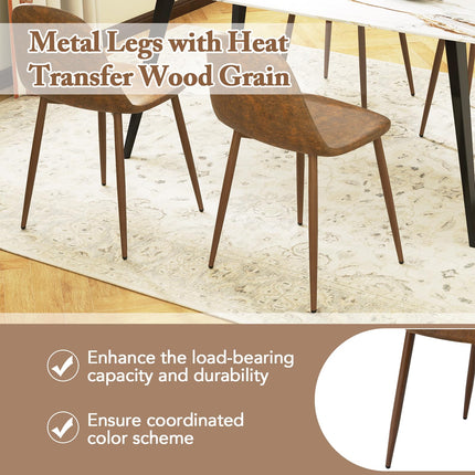 Dreamade Upholstered Dining Chairs Set of 4 PU Leather Kitchen Side Chairs w/Padded Seats