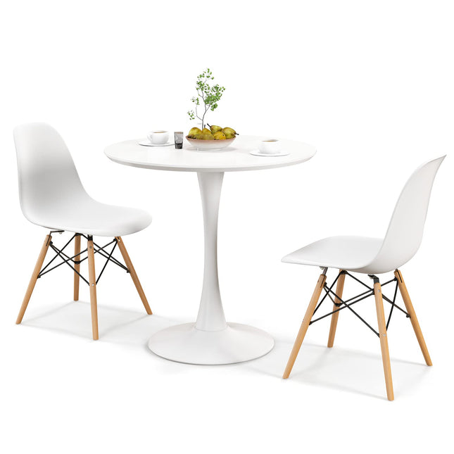 Dreamade Dining Room Table Set for 2 or 4, Compact Kitchen Dining Table Set with 32" Round Table and DSW Chairs