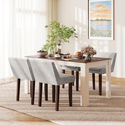 Dreamade Linen Upholstered Accent Chairs w/Mid Back & Cushioned Seat