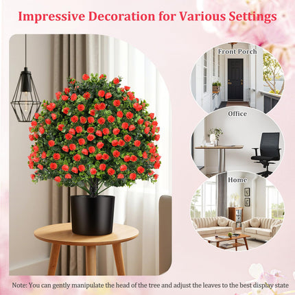 Dreamade 21.5’’ Artificial Rose Topiary Ball Tree for Indoor Outdoor