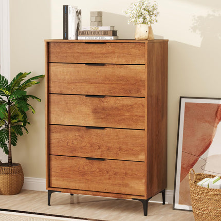 Dreamade Wooden Storage Cabinet with Anti-Tip Kit & Sturdy Metal Legs