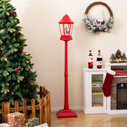 Dreamade 5.3 Ft Christmas Snowy Street Lamp | 2-in-1 Musical Lamp Post & Snow Globe Lantern