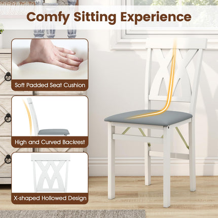 Dreamade Folding Dining Chairs with Rubber Wood Frame