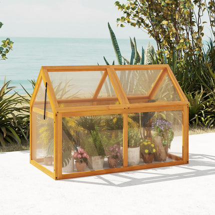 Dreamade Portable Raised Flower Planter Protection with Transparent Panels & Adjustable Roof