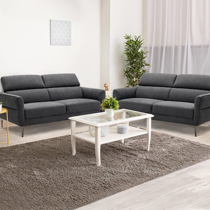 Dreamade Couch, Upholstered Loveseat with Lift-up Headrest and Metal Legs