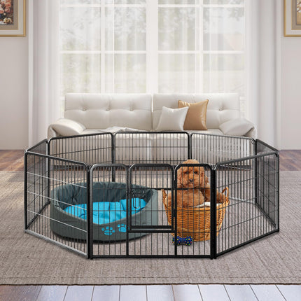 Dreamade Dog Playpen Outdoor 24" H - 8/16 Panels Metal Pet Fence for Puppies Small Dogs, Portable Dog Fence for Yard Garden RV Camping
